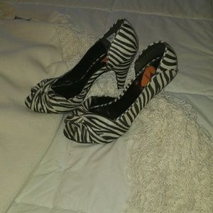 Zebra print heels